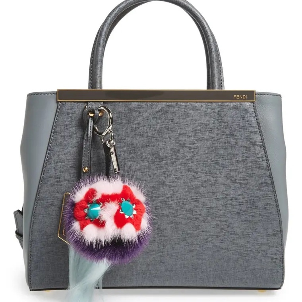 FENDI Flowery Bag Bug fur charm
